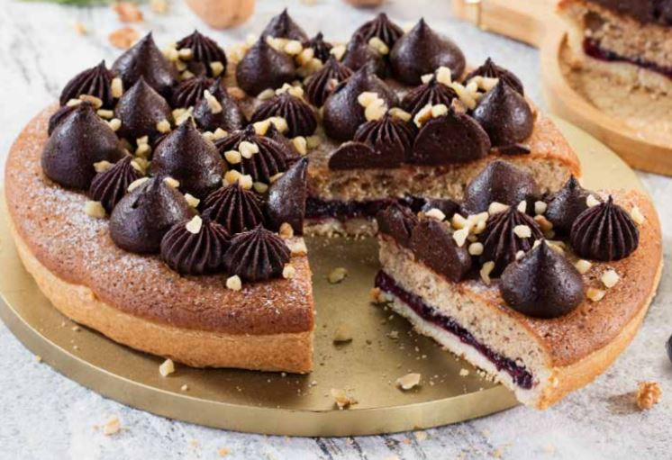 Image for Tarta orzechowa z czarnymi porzeczkami Bez Cukru